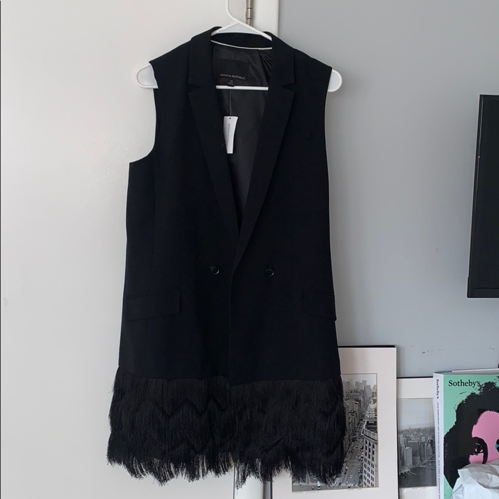 Banana Republic fringe vest dress
